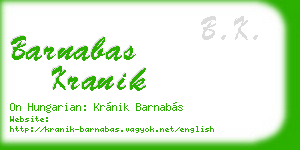 barnabas kranik business card