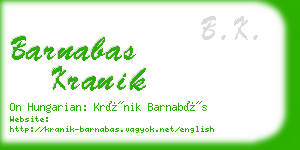 barnabas kranik business card